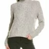 Vince Texture Cable Turtleneck Wool & Cashmere-Blend Sweater Women Sweaters & Knits