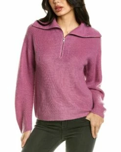 Vince 1/2-Zip Wool & Mohair-Blend Sweater Women Sweaters & Knits