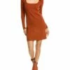 Vince Square Neck Mini Dress Women Dresses